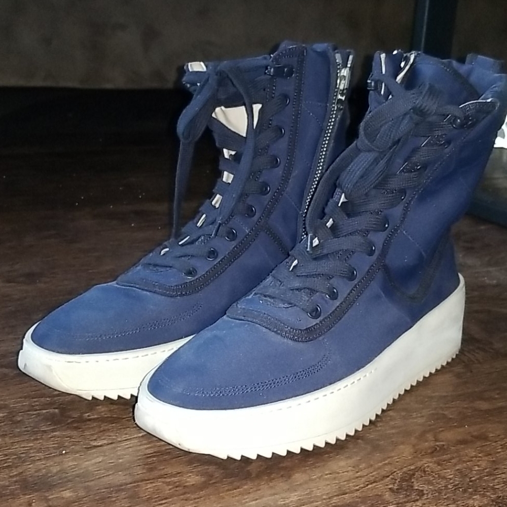 Fear Of God x KITH Military High-Top Sneakers NAVY